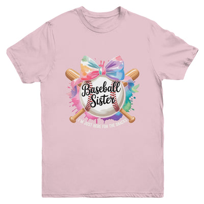 Im Just Here For The Snack Baseball Sister Funny Girl Kids Youth Shirt | teecentury