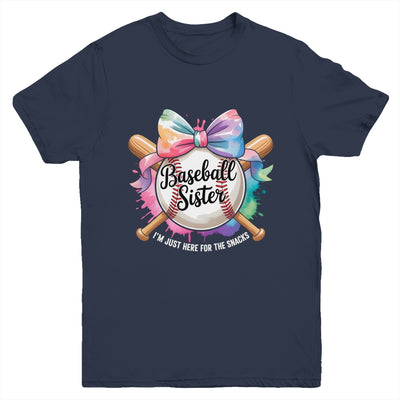 Im Just Here For The Snack Baseball Sister Funny Girl Kids Youth Shirt | teecentury