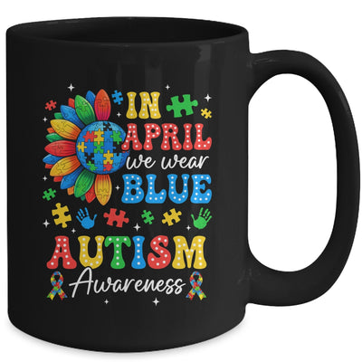In April We Wear Blue Autism Puzzle Autism Awareness Mug | teecentury
