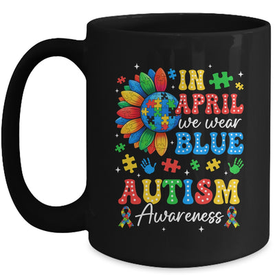 In April We Wear Blue Autism Puzzle Autism Awareness Mug | teecentury