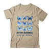 In April We Wear Blue Butterfly Autism Mental Health Women Shirt & Tank Top | teecentury
