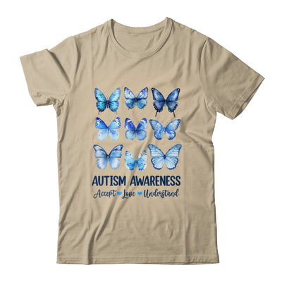 In April We Wear Blue Butterfly Autism Mental Health Women Shirt & Tank Top | teecentury