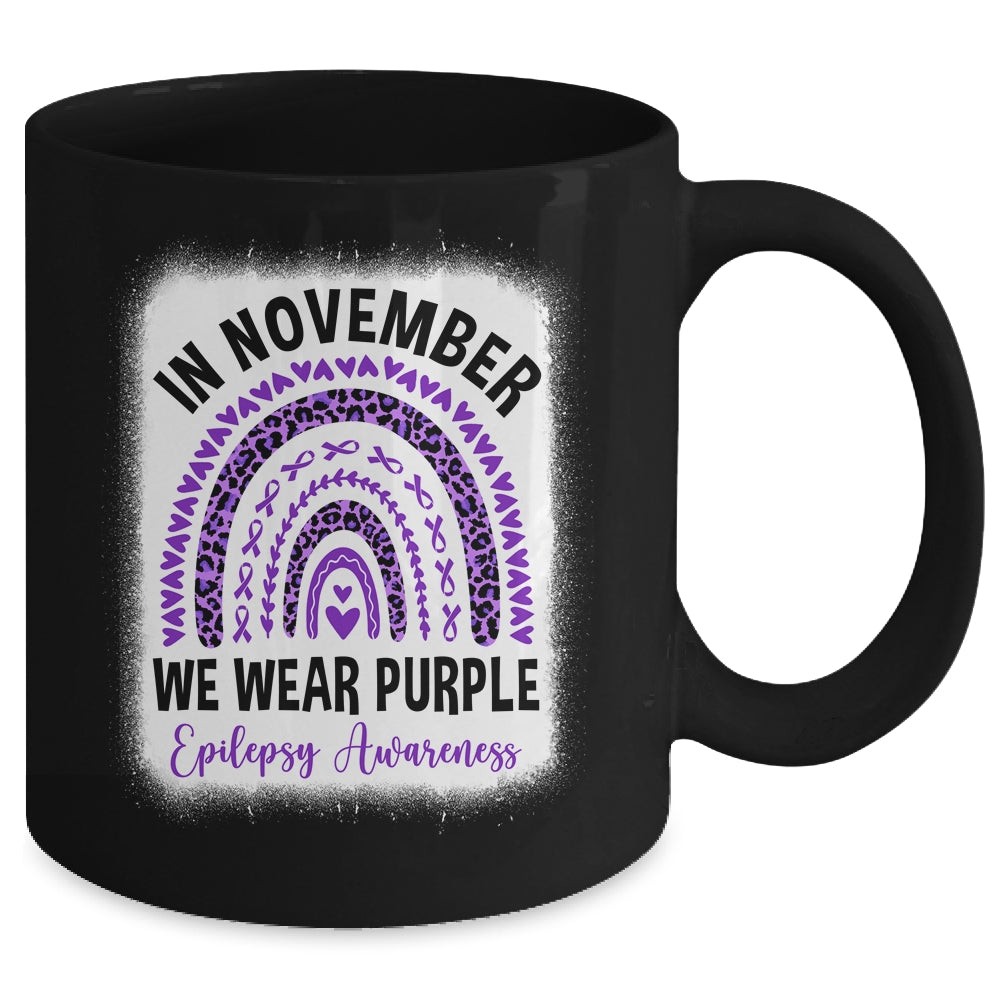 In November We Wear Purple Epilepsy Awareness Month Rainbow Mug | teecentury