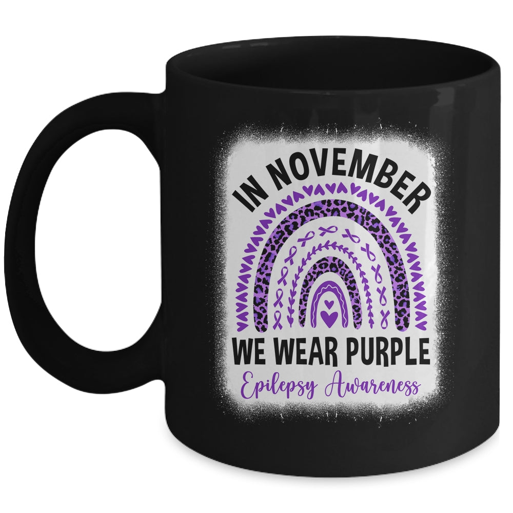 In November We Wear Purple Epilepsy Awareness Month Rainbow Mug | teecentury