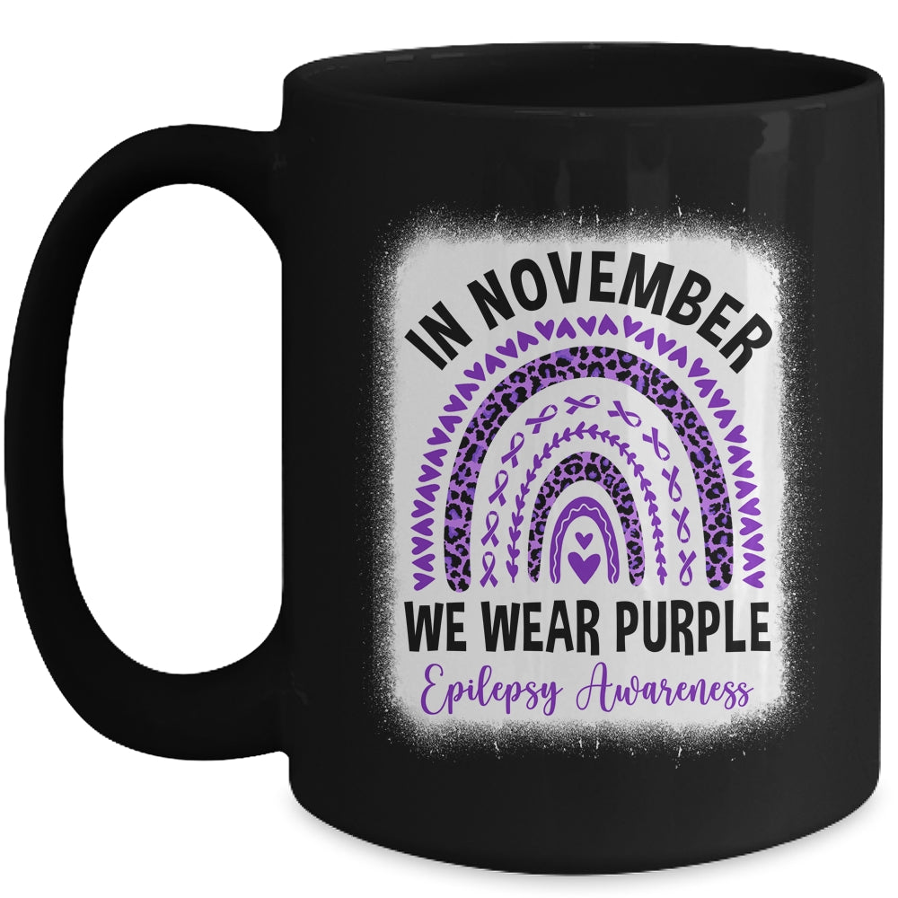 In November We Wear Purple Epilepsy Awareness Month Rainbow Mug | teecentury