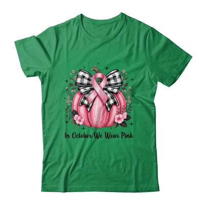 In October We Wear Pink Breast Cancer Pink Pumpkin For Women Shirt & Hoodie | teecentury