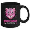 In October We Wear Pink Cute Little Lion Breast Cancer Women Mug | teecentury