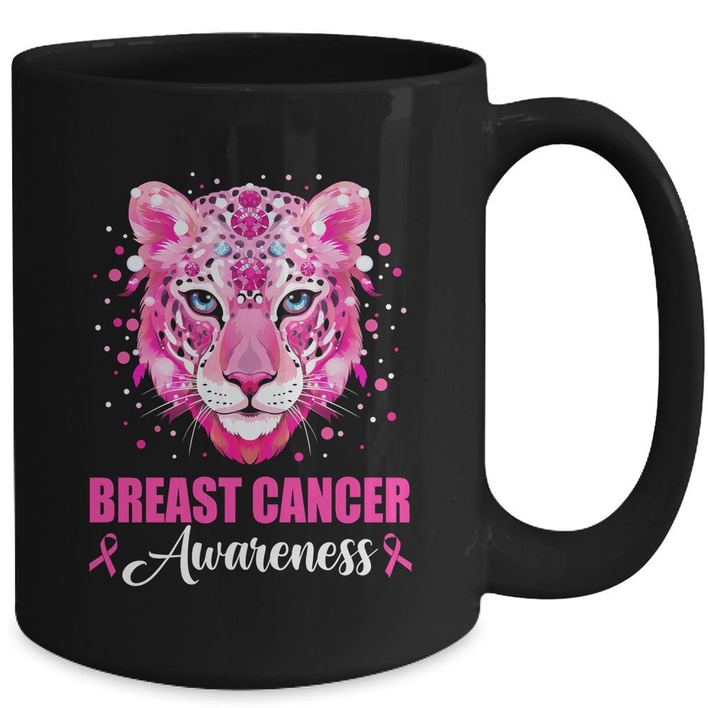 In October We Wear Pink Cute Little Lion Breast Cancer Women Mug | teecentury