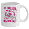 In October We Wear Pink Ghosts For Breast Cancer Women Groovy Mug | teecentury