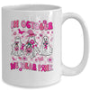 In October We Wear Pink Ghosts For Breast Cancer Women Groovy Mug | teecentury