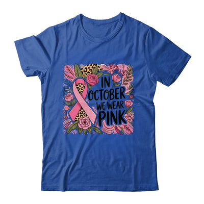 In October We Wear Pink Preppy Breast Cancer Boho Flower Shirt & Hoodie | teecentury