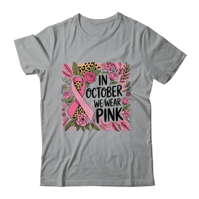 In October We Wear Pink Preppy Breast Cancer Boho Flower Shirt & Hoodie | teecentury