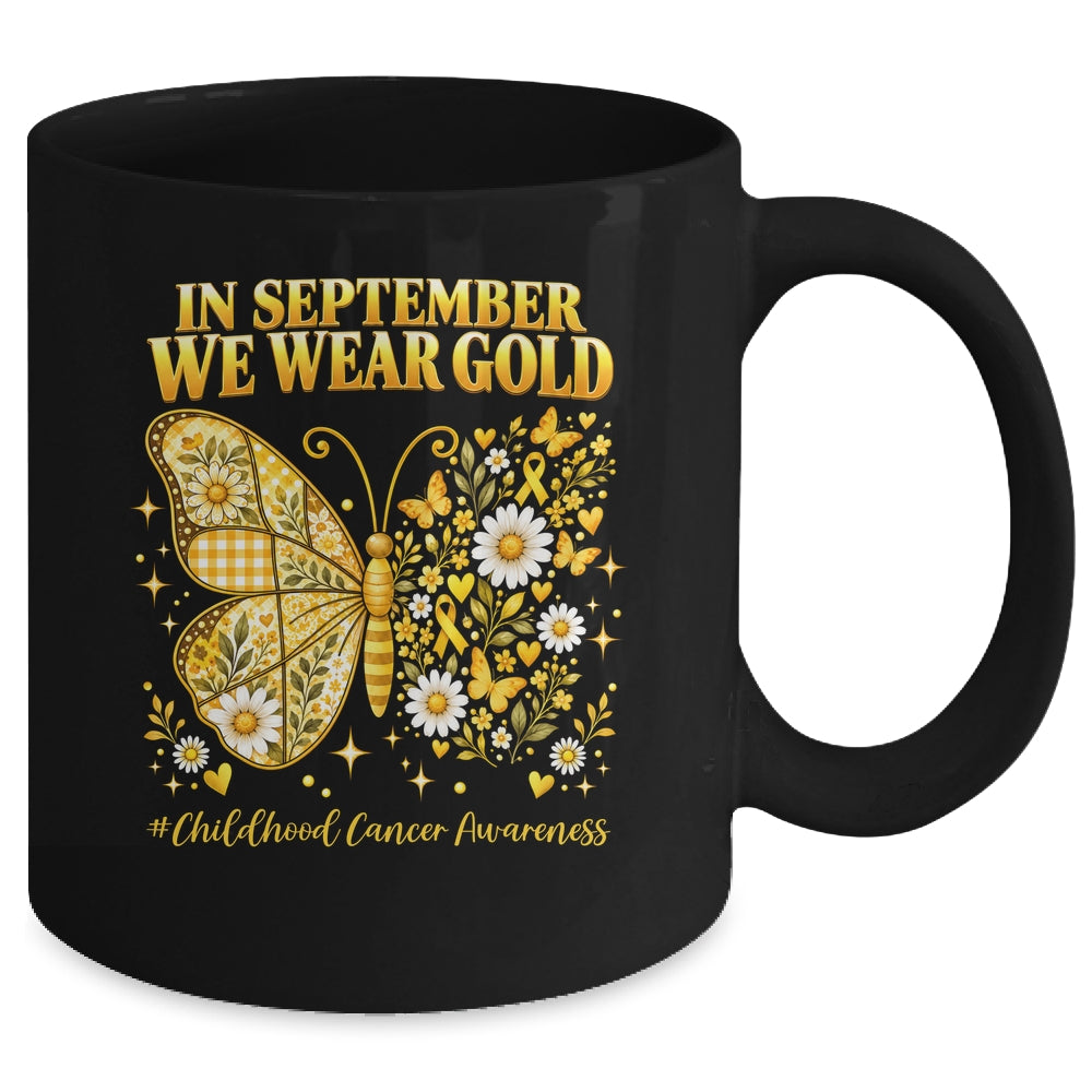 In September We Wear Gold Childhood Cancer Awareness Kids Mug | teecentury