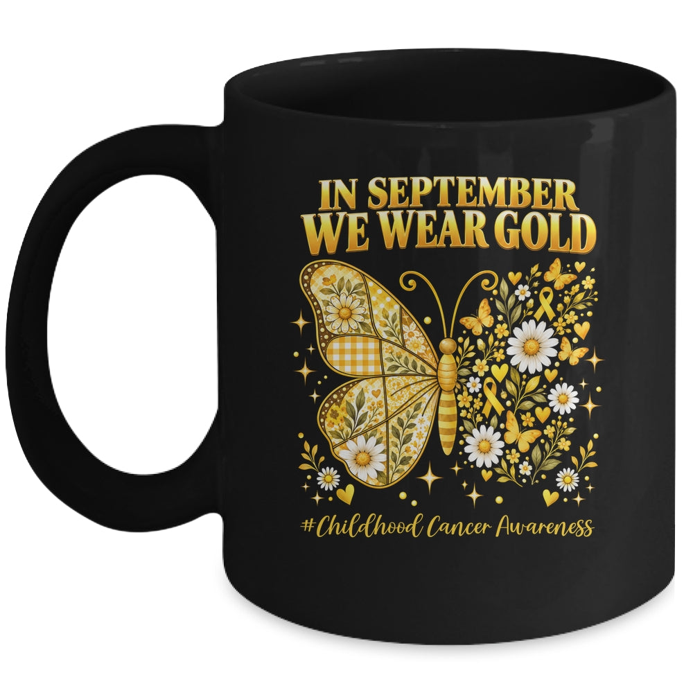 In September We Wear Gold Childhood Cancer Awareness Kids Mug | teecentury
