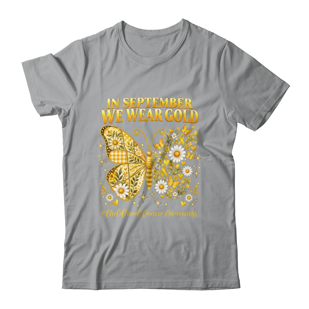 In September We Wear Gold Childhood Cancer Awareness Kids Shirt & Hoodie | teecentury