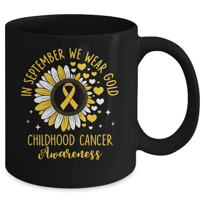 In September We Wear Gold Childhood Cancer Awareness Sunflower Mug | teecentury