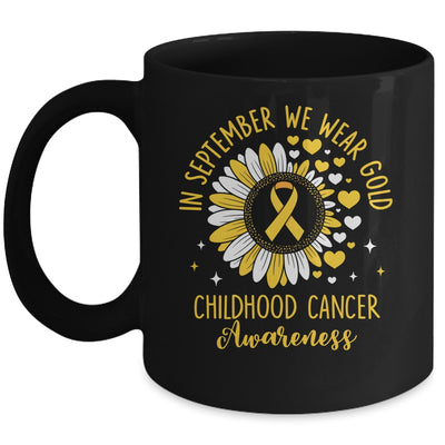 In September We Wear Gold Childhood Cancer Awareness Sunflower Mug | teecentury