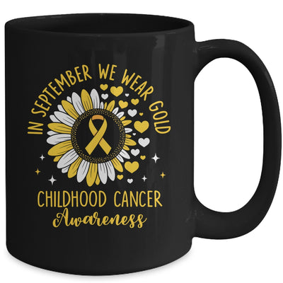 In September We Wear Gold Childhood Cancer Awareness Sunflower Mug | teecentury