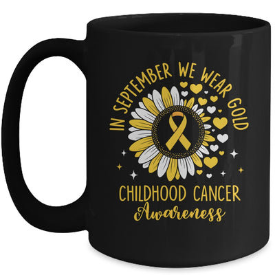 In September We Wear Gold Childhood Cancer Awareness Sunflower Mug | teecentury