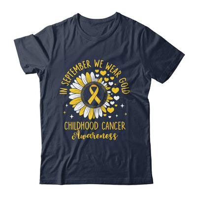 In September We Wear Gold Childhood Cancer Awareness Sunflower Shirt & Hoodie | teecentury