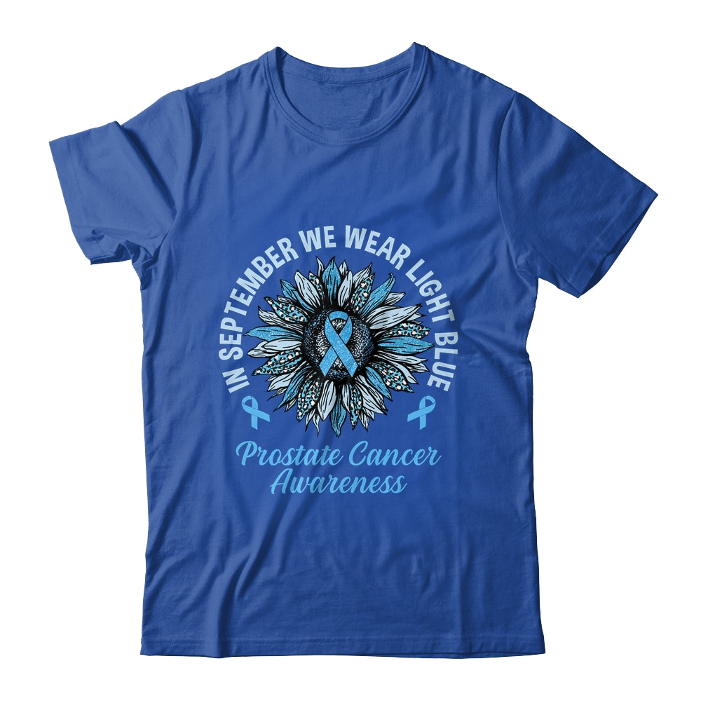 In September We Wear Light Blue Sunflower Prostate Cancer Shirt & Tank Top | teecentury