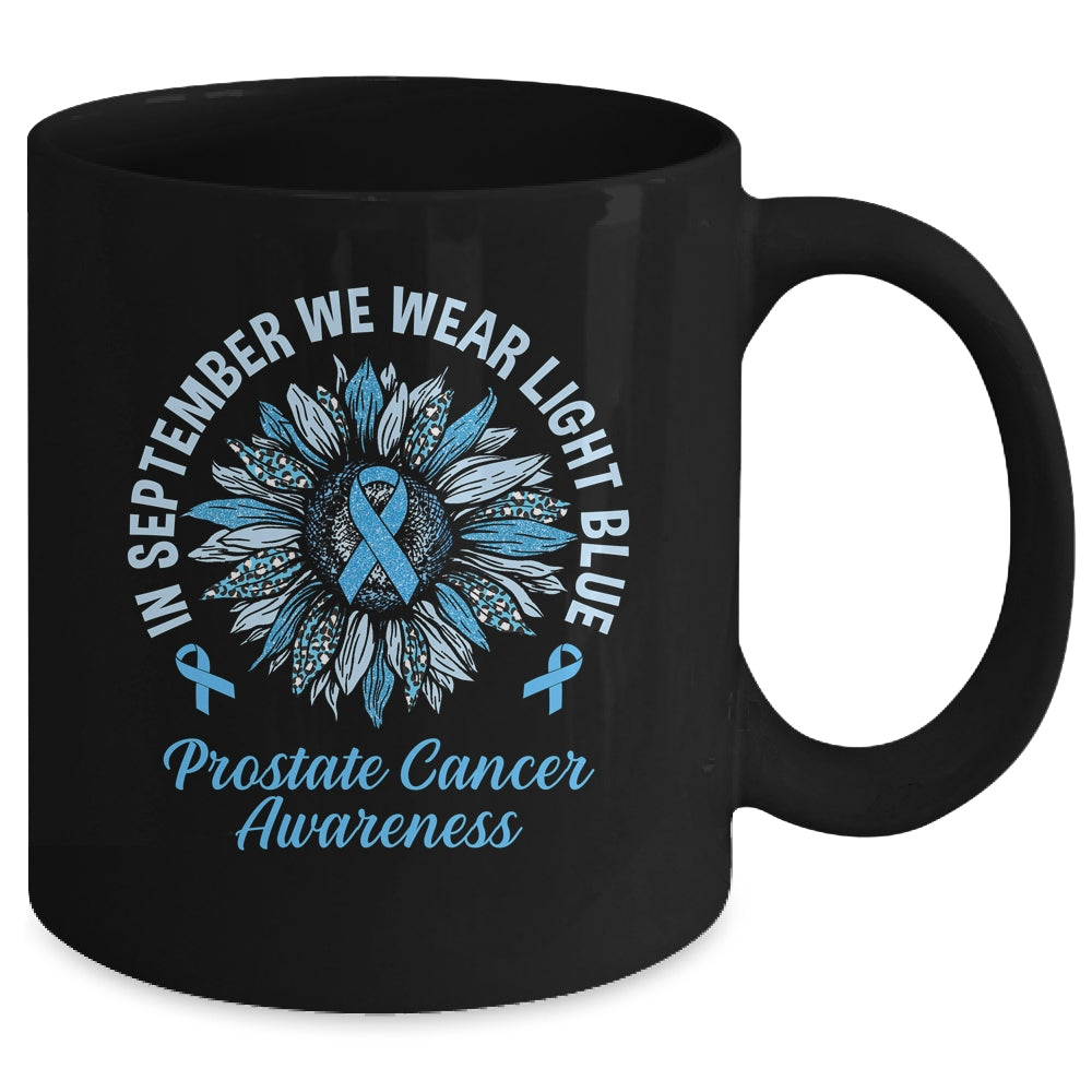 In September We Wear Light Blue Sunflower Prostate Cancer Mug | teecentury