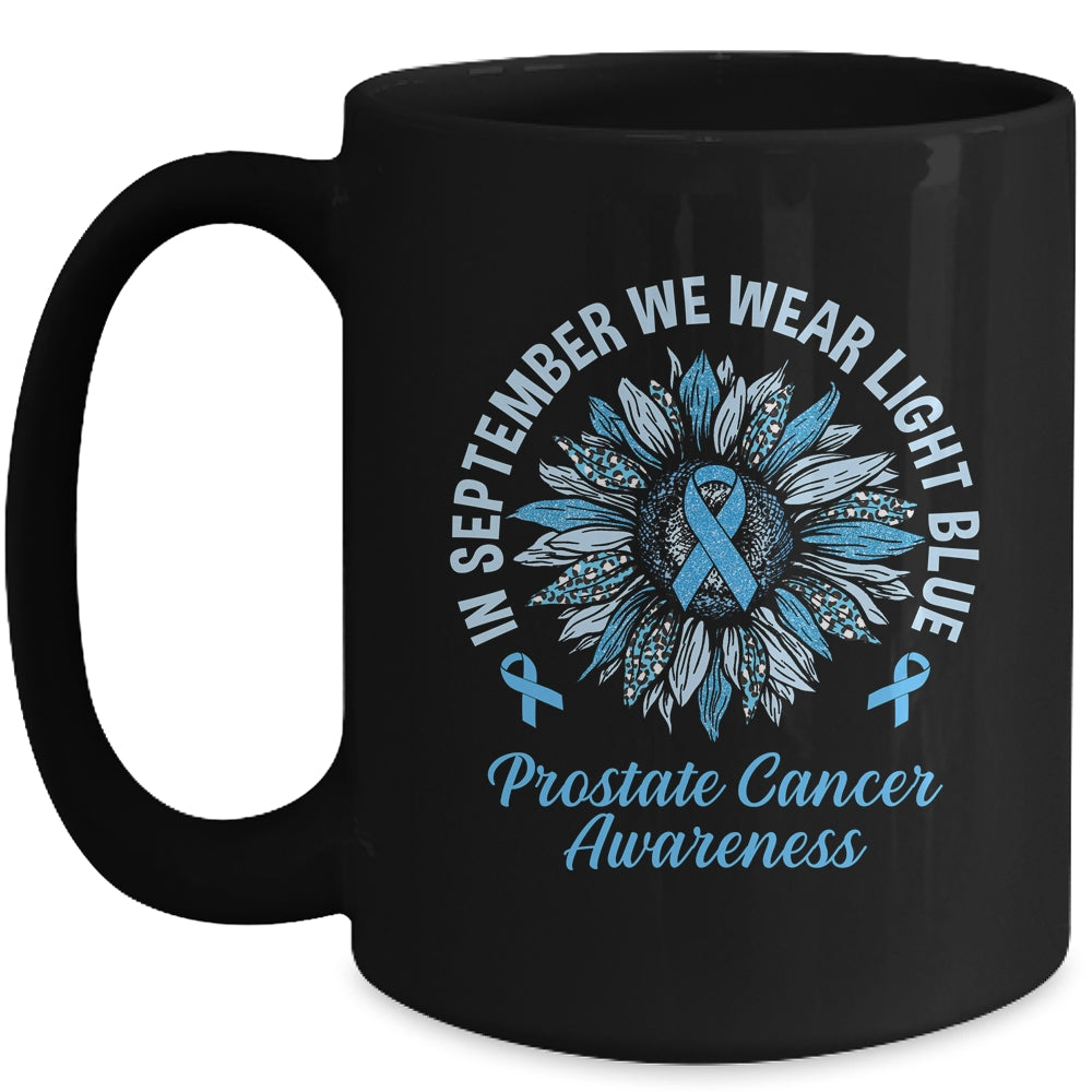 In September We Wear Light Blue Sunflower Prostate Cancer Mug | teecentury