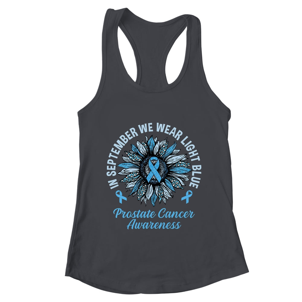 In September We Wear Light Blue Sunflower Prostate Cancer Shirt & Tank Top | teecentury