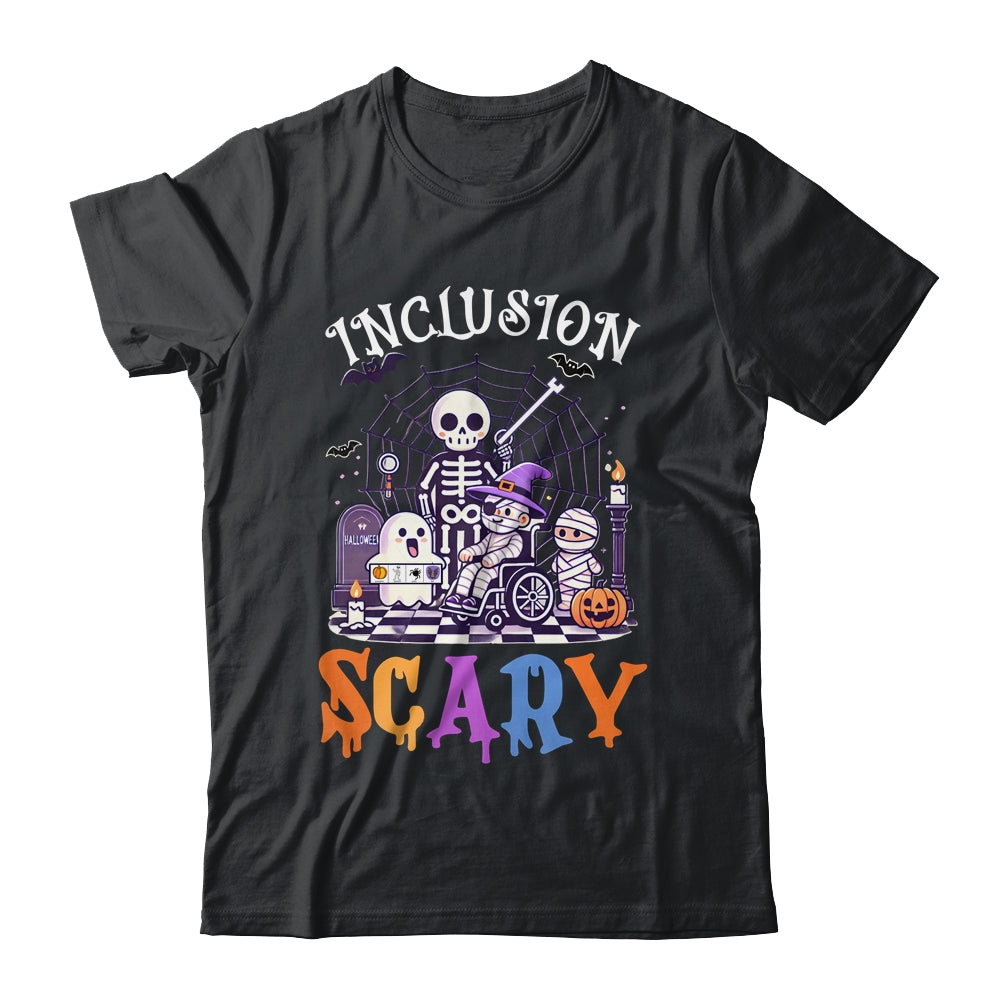 Inclusion Isn't Scary SLP Halloween Sped Teacher Skeleton Shirt & Hoodie | teecentury