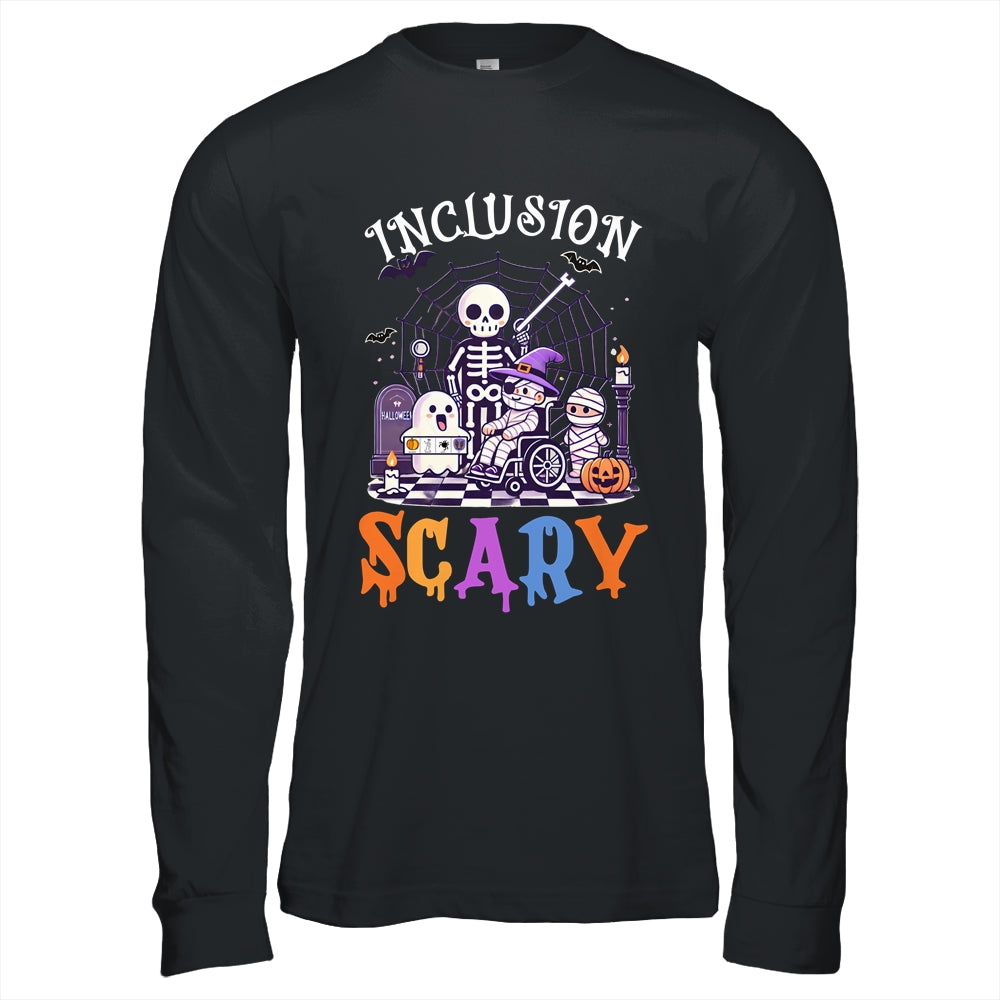 Inclusion Isn't Scary SLP Halloween Sped Teacher Skeleton Shirt & Hoodie | teecentury