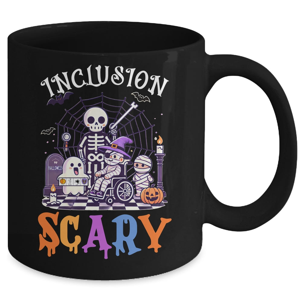 Inclusion Isn't Scary SLP Halloween Sped Teacher Skeleton Mug | teecentury