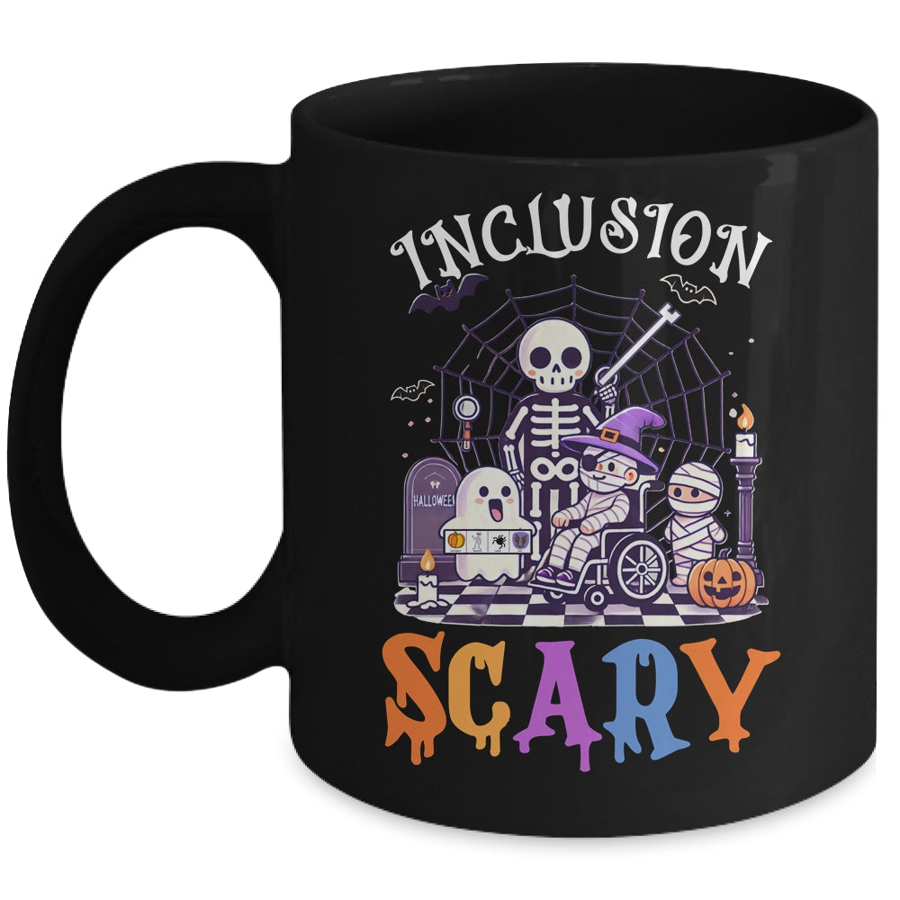 Inclusion Isn't Scary SLP Halloween Sped Teacher Skeleton Mug | teecentury