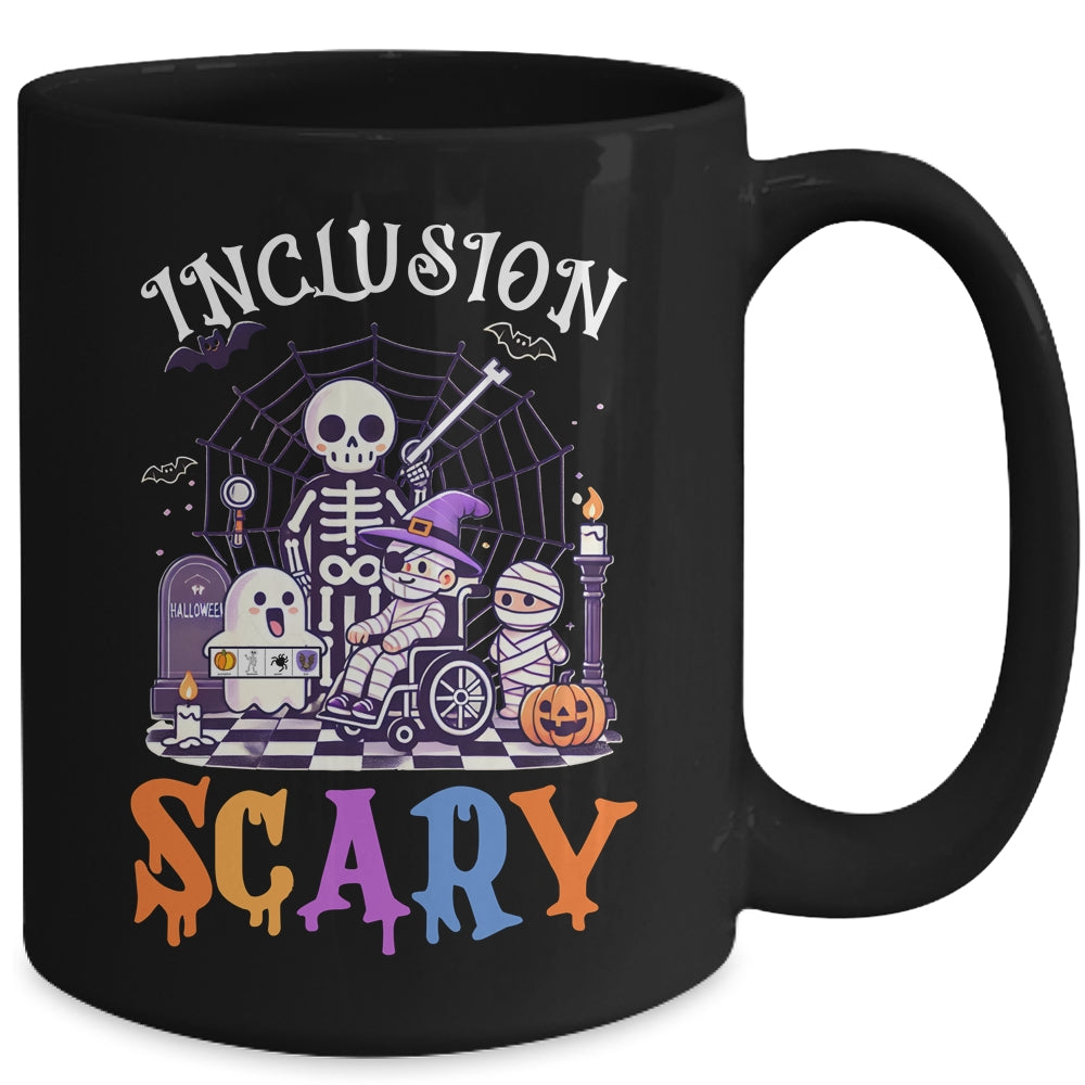 Inclusion Isn't Scary SLP Halloween Sped Teacher Skeleton Mug | teecentury