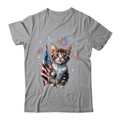 Independence Day Cat 4th Of July Patriotic USA Flag Graphic Shirt & Tank Top | teecentury