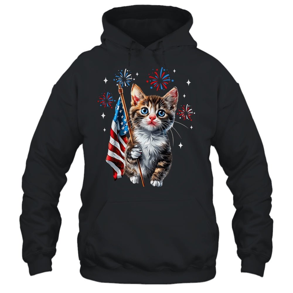 Independence Day Cat 4th Of July Patriotic USA Flag Graphic Shirt & Tank Top | teecentury
