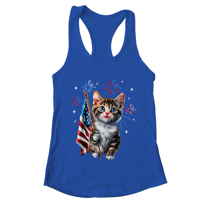 Independence Day Cat 4th Of July Patriotic USA Flag Graphic Shirt & Tank Top | teecentury