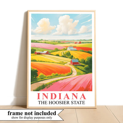 Indiana Travel Print Poster Nature Hoosier State Scenic View Souvenir Wall Art Landscape Painting Picture For Home Room Living Room Bedroom Decor Unframed | teecentury