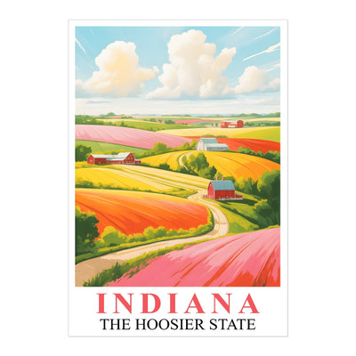 Indiana Travel Print Poster Nature Hoosier State Scenic View Souvenir Wall Art Landscape Painting Picture For Home Room Living Room Bedroom Decor Unframed | teecentury