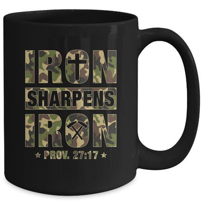 Iron Sharpens Iron Christian Men Camo Scripture Gym Workout Mug | teecentury