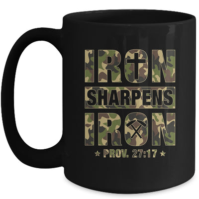 Iron Sharpens Iron Christian Men Camo Scripture Gym Workout Mug | teecentury