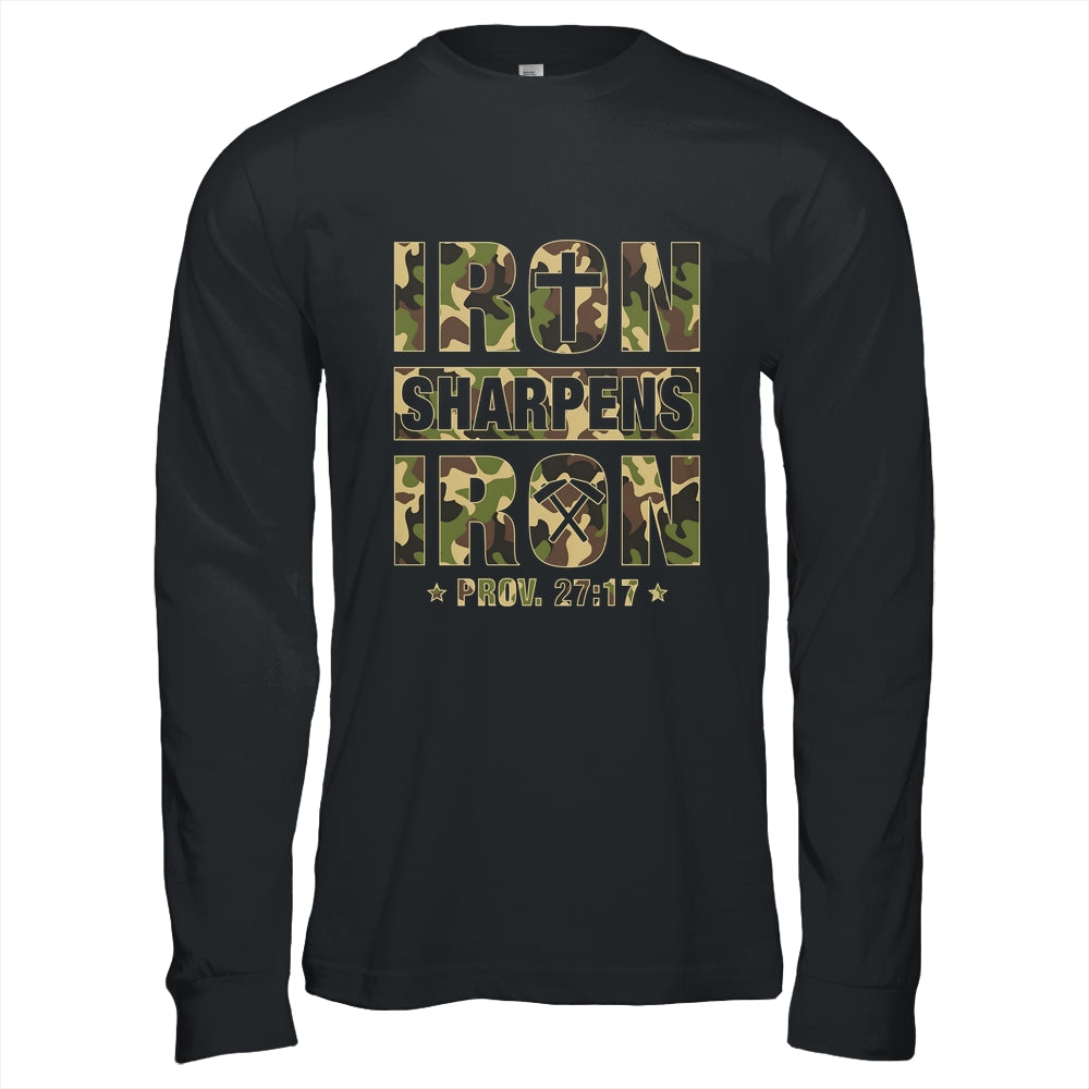 Iron Sharpens Iron Christian Men Camo Scripture Gym Workout Shirt & Hoodie | teecentury