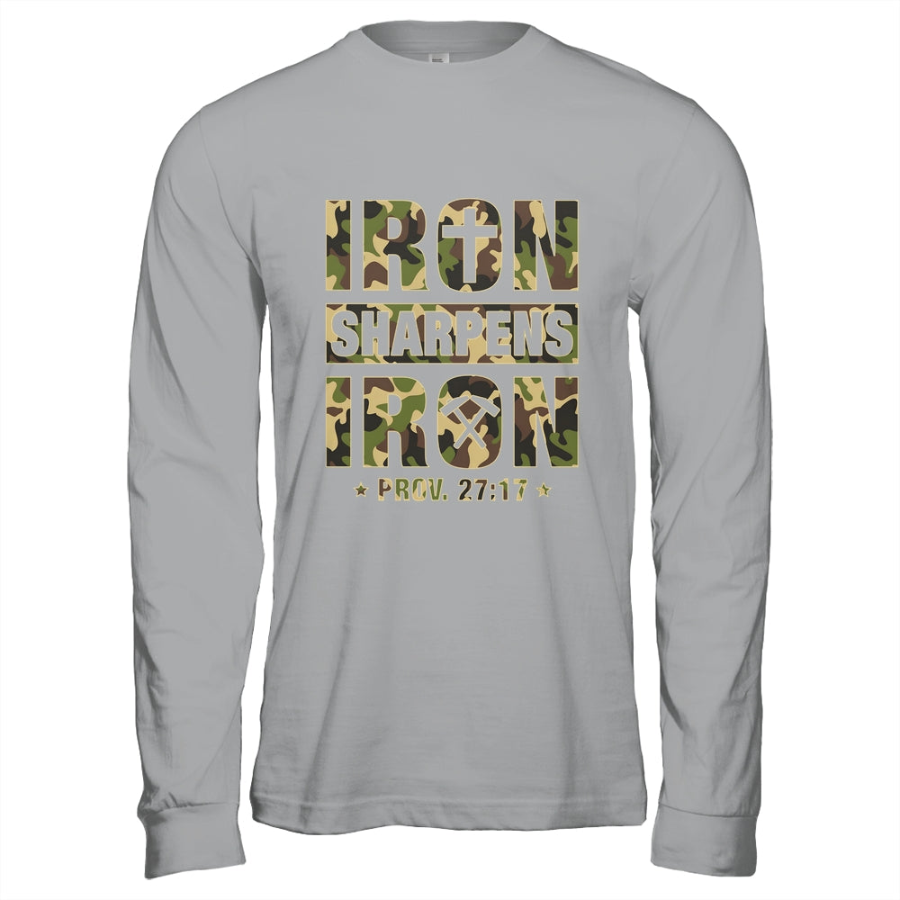 Iron Sharpens Iron Christian Men Camo Scripture Gym Workout Shirt & Hoodie | teecentury