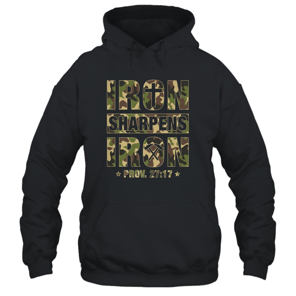 Iron Sharpens Iron Christian Men Camo Scripture Gym Workout Shirt & Hoodie | teecentury