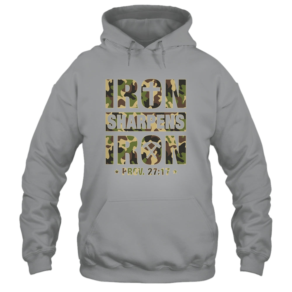 Iron Sharpens Iron Christian Men Camo Scripture Gym Workout Shirt & Hoodie | teecentury