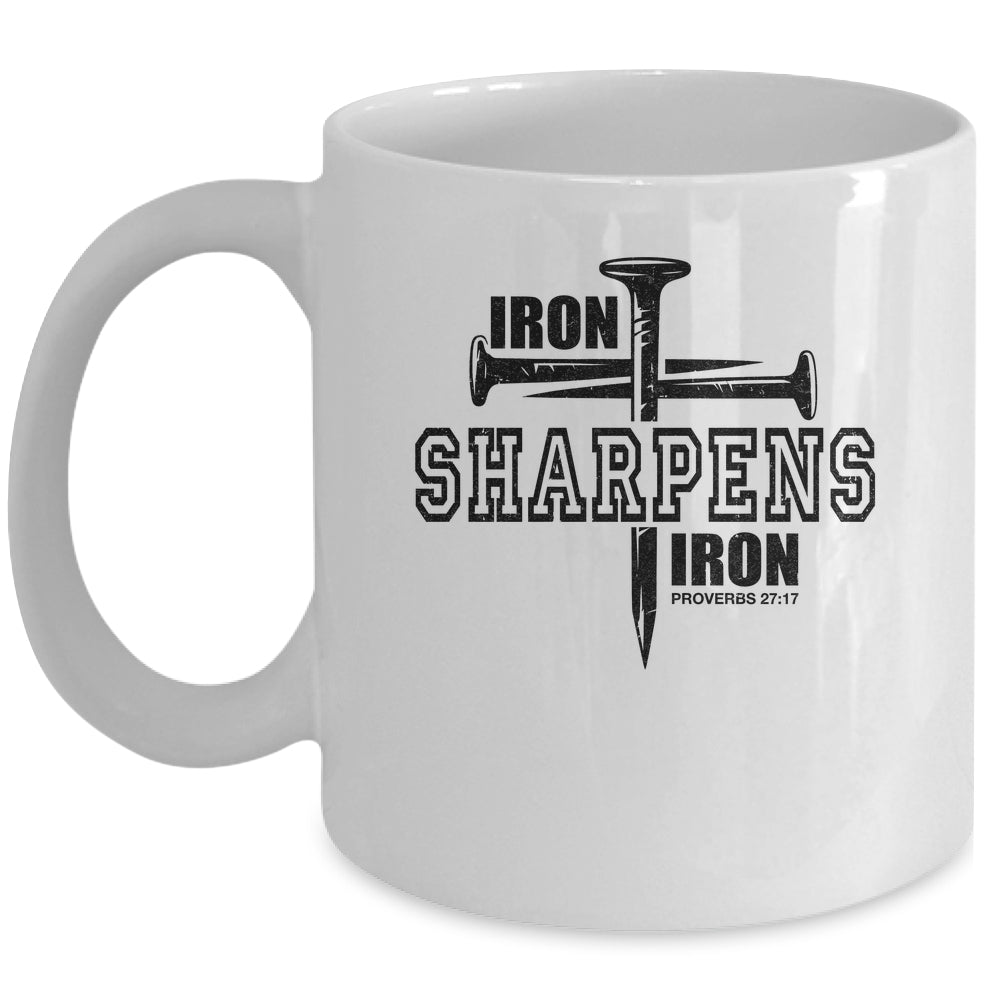 Iron Sharpens Iron Faith Jesus Christian Bible Verse Mug | teecentury
