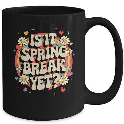 Is It Spring Break Yet Funny Vacation Trip Groovy Rainbow Mug | teecentury