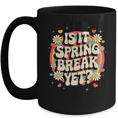 Is It Spring Break Yet Funny Vacation Trip Groovy Rainbow Mug | teecentury