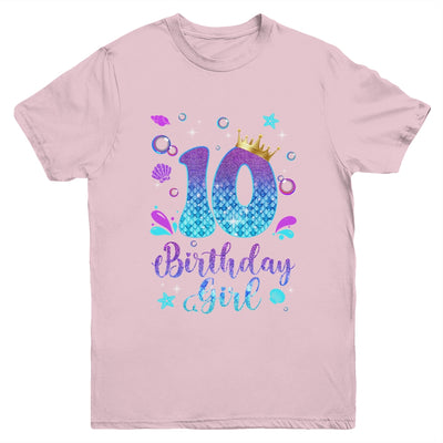 It's My 10th Bday Mermaid Funny Birthday Girls 10 Years Old Youth Shirt | teecentury