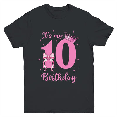 It's My 10th Birthday Girl Coquette Bow 10 Yr Old Aesthetic Youth Shirt | teecentury