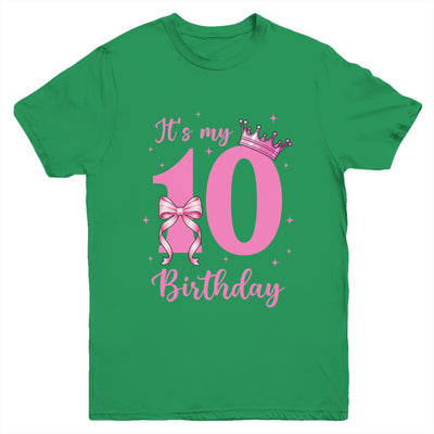 It's My 10th Birthday Girl Coquette Bow 10 Yr Old Aesthetic Youth Shirt | teecentury